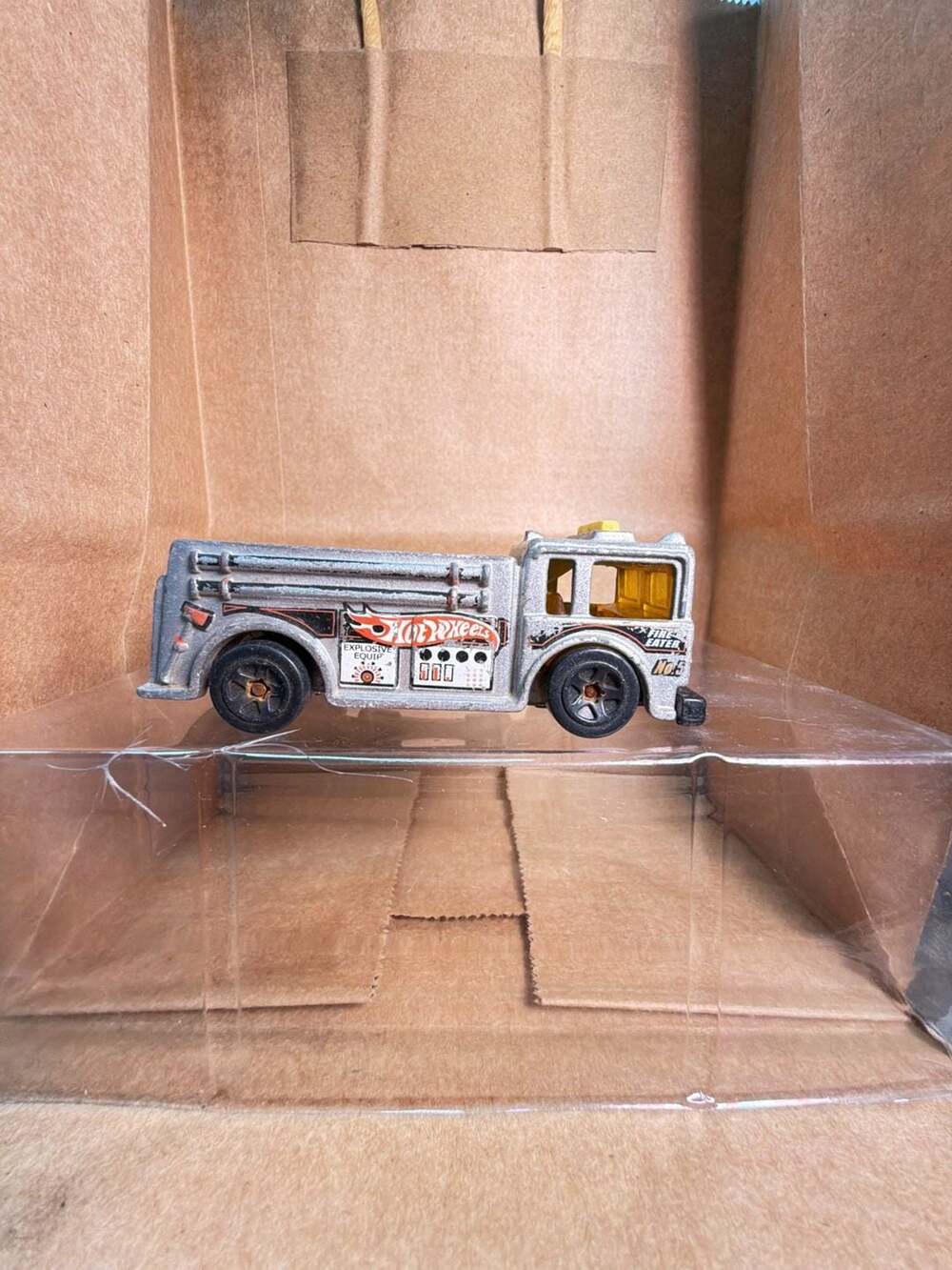 Hot Wheels Fire Eater No. 5 Silver Vintage Diecast Fire Truck Toy